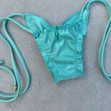 Load image into Gallery viewer, Turquoise Ripple Side Tie Bikini Bottom
