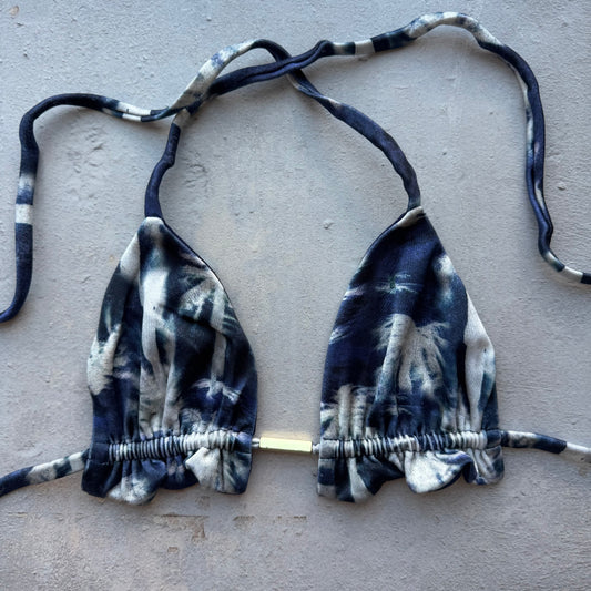 Midnight in Mykonos Triangle Frill Bikini Top