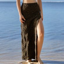 Load image into Gallery viewer, Mallorca Black Sparkling Macrame Long Skirt
