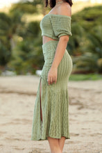 Load image into Gallery viewer, Desert Green Knit Skirt Asymmetric
