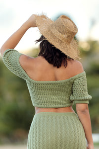Desert Green Knit Crop Top