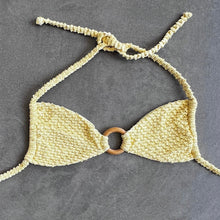 Load image into Gallery viewer, Yellow Sparkling Mermaid Weave Textured Kayla Bikini Top
