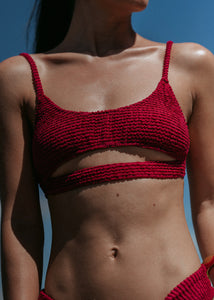 WineBerry Textured Nicole Bikini Top