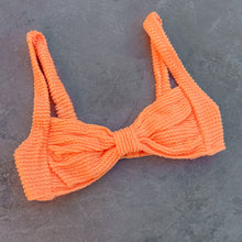 Load image into Gallery viewer, Energy Orange Textured Leda Bikini Top
