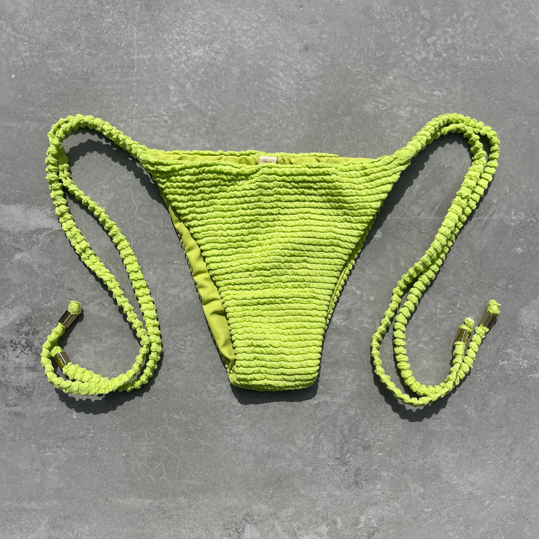 Lime Pie Textured Side Tie Bikini Bottom