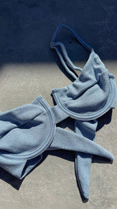Blue Icicle Panneled Bikini Top