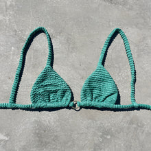 Load image into Gallery viewer, Ocean Avenue Green Textured Triangle Bikini Top
