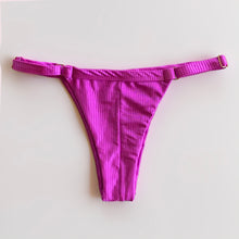 Load image into Gallery viewer, Magenta Ribbed Eva Tanga Bikini Bottom
