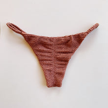 Load image into Gallery viewer, Cinnamon Brown Textured Tanga Bikini Bottom

