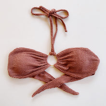 Load image into Gallery viewer, Cinnamon Brown Textured Strapless Bikini Top
