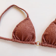 Load image into Gallery viewer, Cinnamon Brown Textured Triangle Bikini Top
