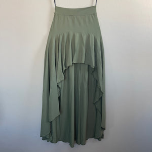 Caper Green High Low Skirt