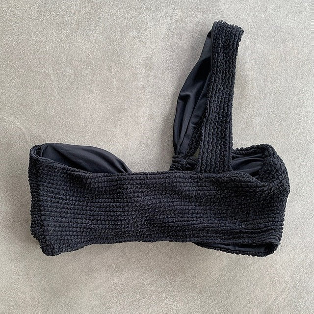Onyx Black Textured Greek Bikini Top