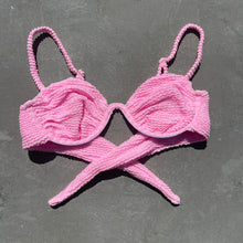 Load image into Gallery viewer, Pink Milk Shake Textured Ayra Bikini Top
