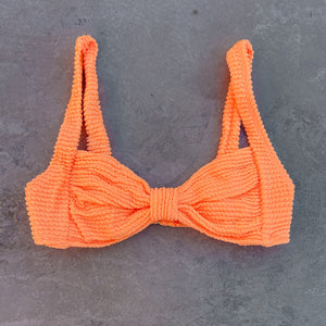 Energy Orange Textured Leda Bikini Top