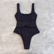 Load image into Gallery viewer, Onyx Black Belt One Piece Bodysuit
