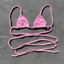 Load image into Gallery viewer, Pink Milk Shake Textured Triangle Bikini Top
