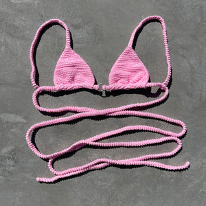 Pink Milk Shake Textured Triangle Bikini Top