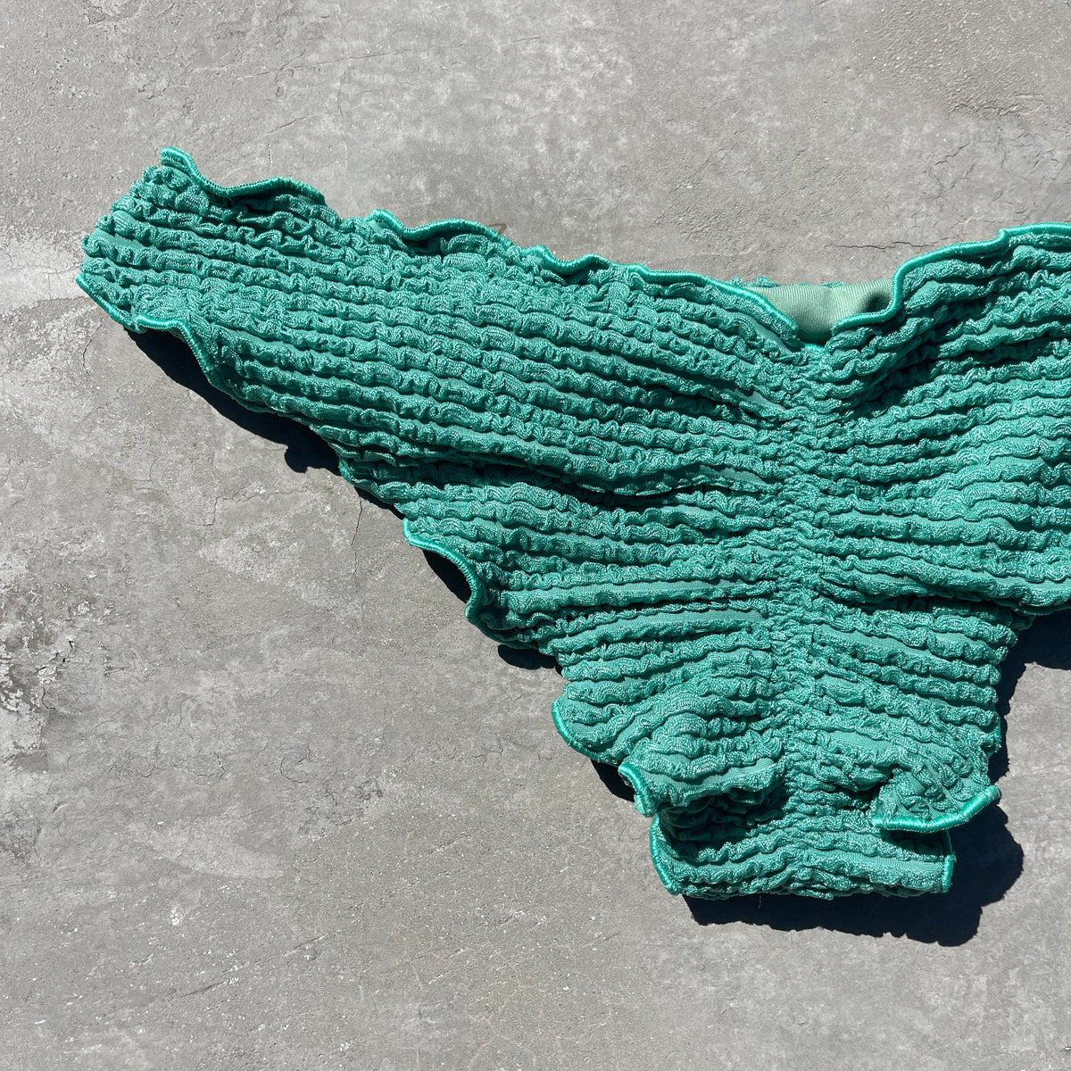 Ocean Avenue Green Textured Lili Ripple Bikini Bottom