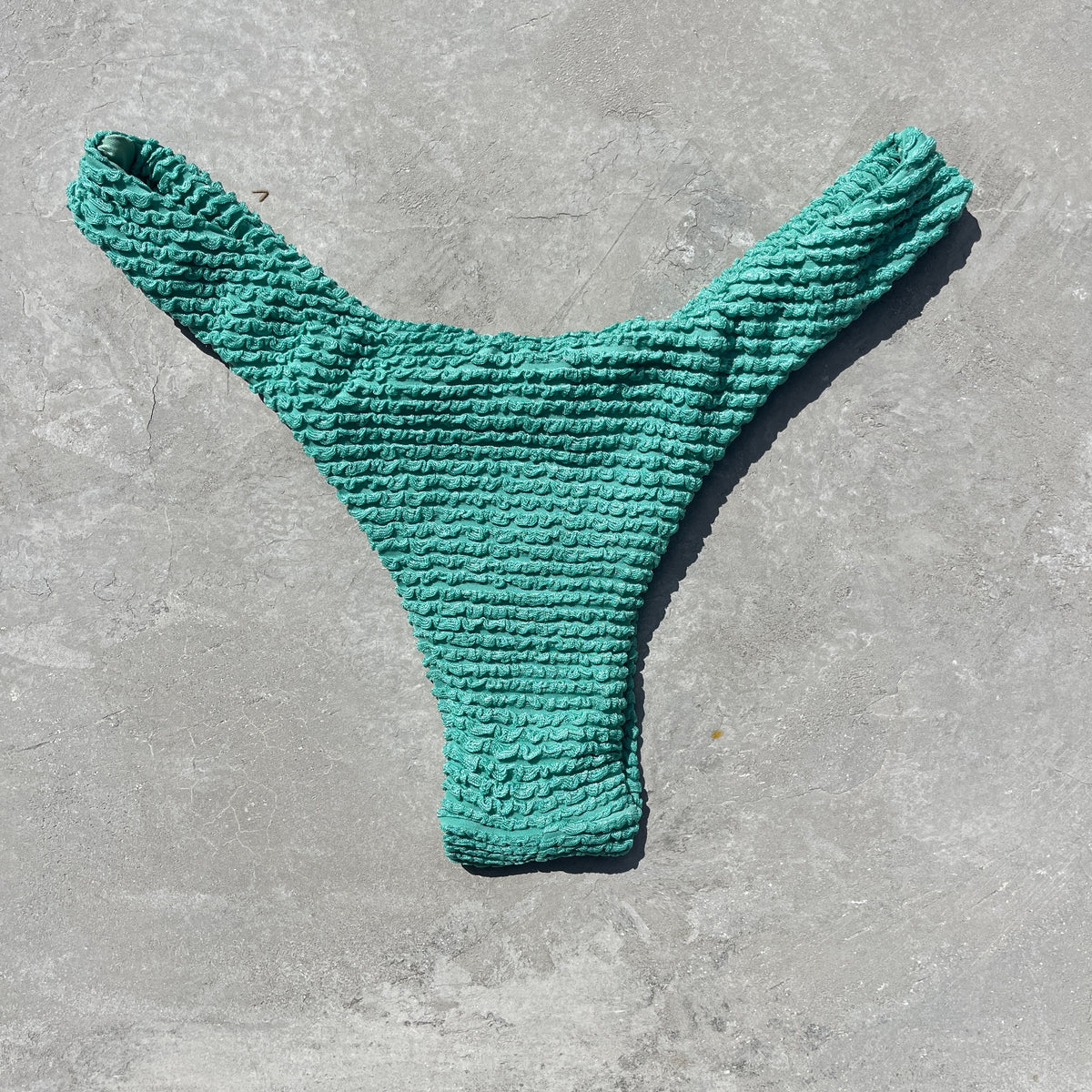 Ocean Avenue Green Textured Bia Bikini Bottom