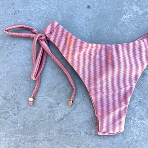 Blush Striped Bia Side Tie Bikini Bottom