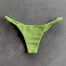 Load image into Gallery viewer, Lime Pie Textured Green Tanga Bikini Bottom
