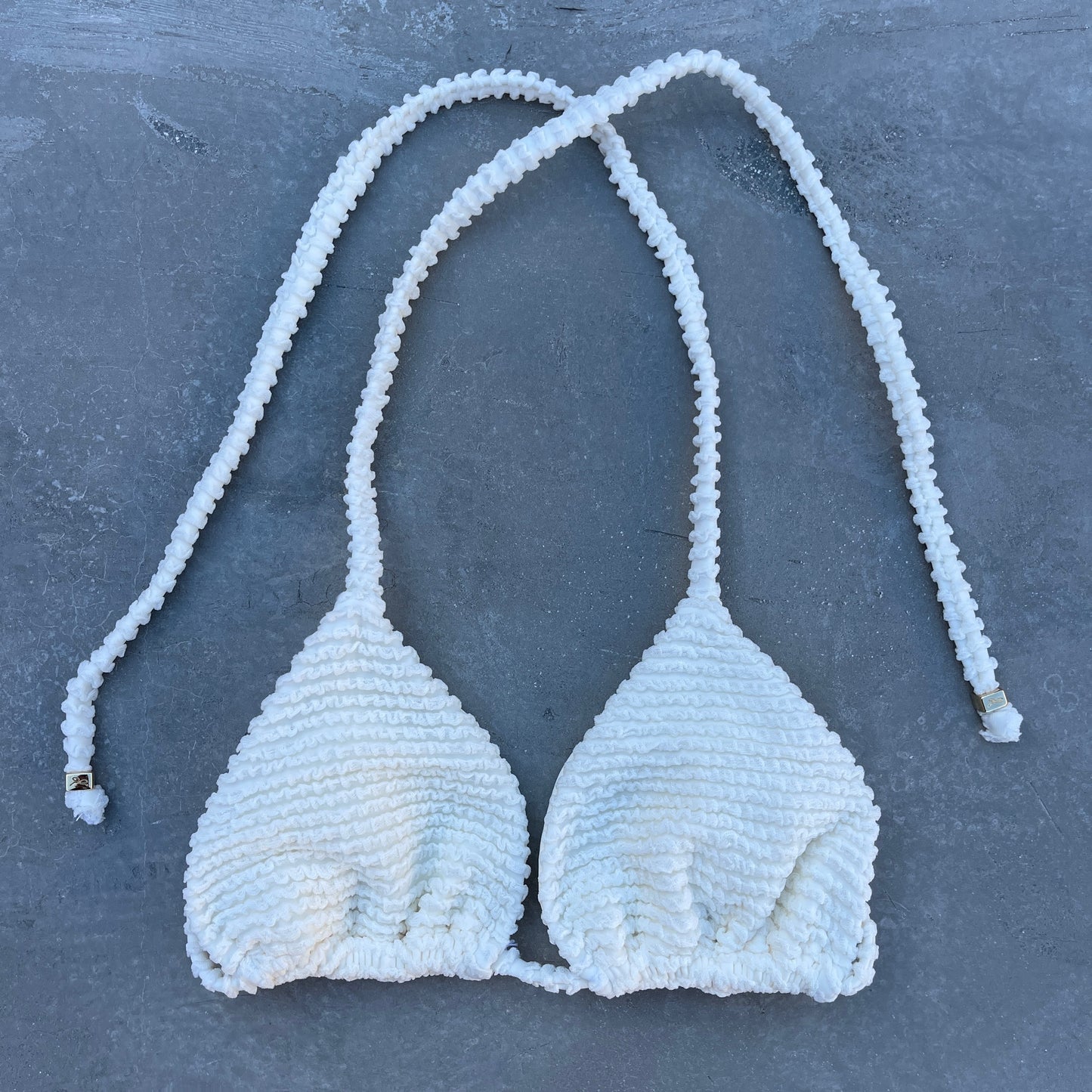 Pearl Textured Triangle Bikini Top