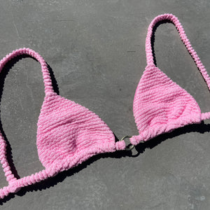 Pink Milk Shake Textured Triangle Bikini Top