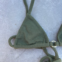 Load image into Gallery viewer, Evergreen Crinkled Triangle Bikini Top
