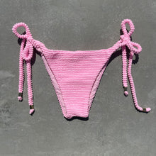 Load image into Gallery viewer, Pink Milk Shake Textured Side Tie Bikini Bottom

