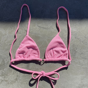Pink Icicle Sparkling Triangle Bikini Top