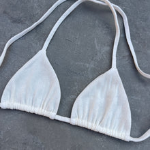 Load image into Gallery viewer, Sparkling Cream Triangle Bikini Top
