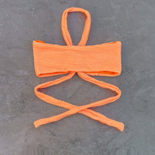 Load image into Gallery viewer, Energy Orange Textured Olivia Bikini Top
