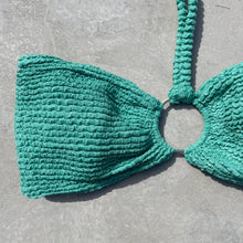 Load image into Gallery viewer, Ocean Avenue Green Textured Strapless Bikini Top
