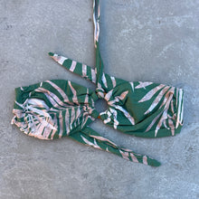 Load image into Gallery viewer, Bleached Leaves Green Strapless Bikini Top
