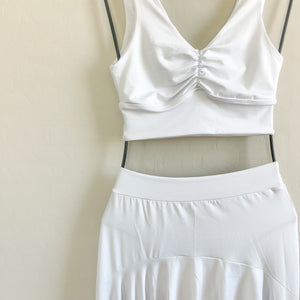 High-low and Cropped Pure White Set