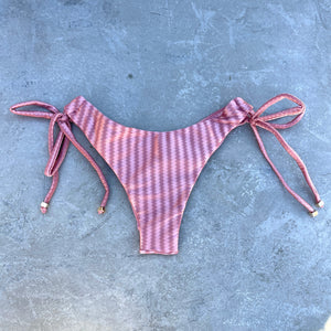Blush Striped Bia Side Tie Bikini Bottom