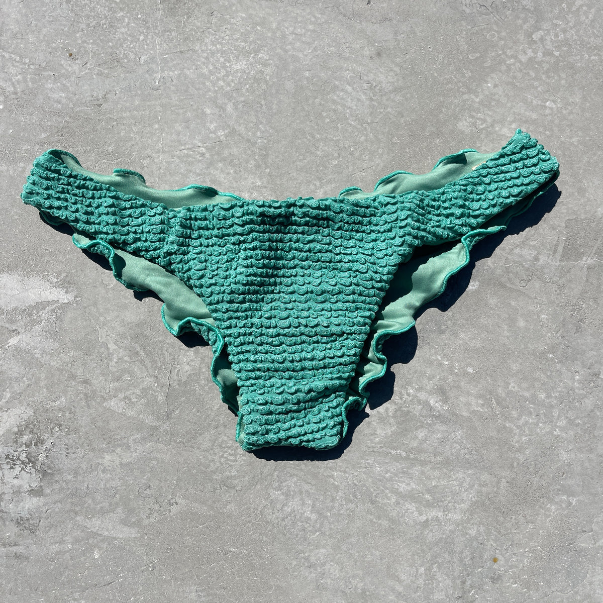 Ocean Avenue Green Textured Lili Ripple Bikini Bottom
