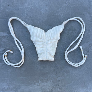 Pearl Textured Ripple Side Tie Bikini Bottom