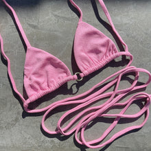 Load image into Gallery viewer, Pink Icicle Sparkling Triangle Bikini Top
