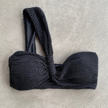 Load image into Gallery viewer, Onyx Black Textured Greek Bikini Top
