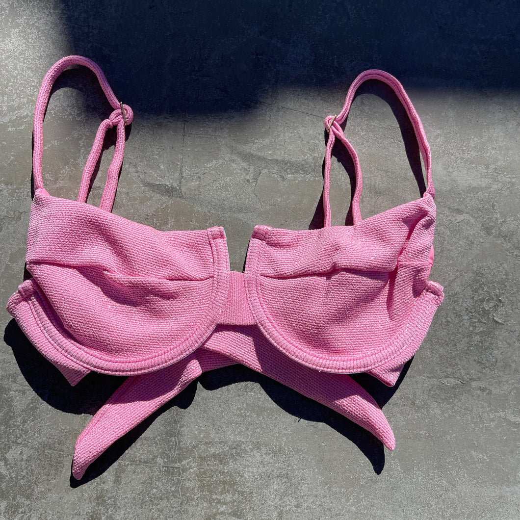 Pink Icicle Panneled Bikini Top