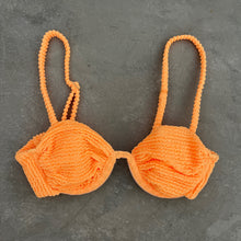 Load image into Gallery viewer, Energy Orange Textured Ayra Bikini Top
