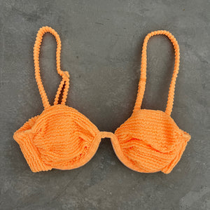 Energy Orange Textured Ayra Bikini Top