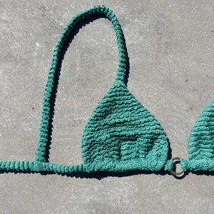 Ocean Avenue Green Textured Triangle Bikini Top
