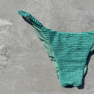 Ocean Avenue Green Textured Tanga Bikini Bottom