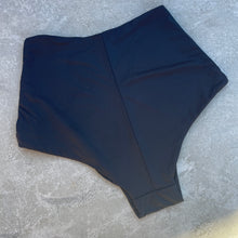 Load image into Gallery viewer, Light Black Shortie High-Waisted Cheeky Bikini Bottom
