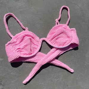 Pink Milk Shake Textured Ayra Bikini Top
