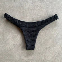 Load image into Gallery viewer, Onyx Black Textured Kiki Bikini Bottom
