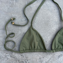 Load image into Gallery viewer, Caper Green Triangle Bikini Top
